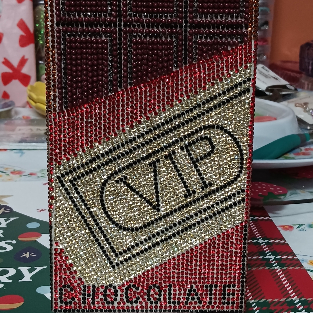 VIP Red and Gold Rhinestone Clutch